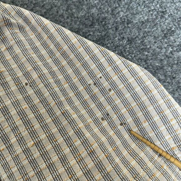Columbia Shirt Mens Large Tan Plaid Short Sleeve Button Up Pocket Seersucker - Picture 3 of 7